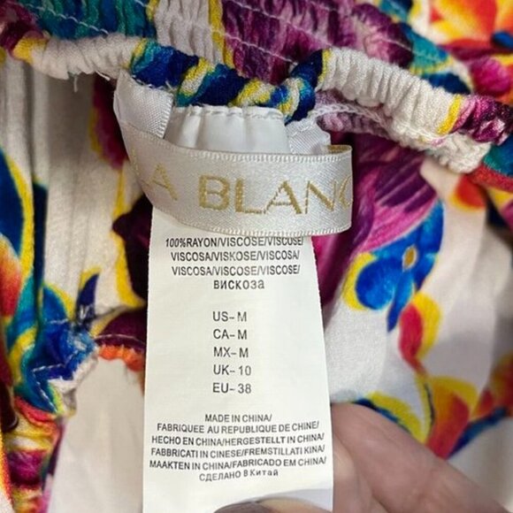 La Blanca Paradiso Halter Midi Cover-Up Sundress M Floral Pockets - Picture 6 of 16